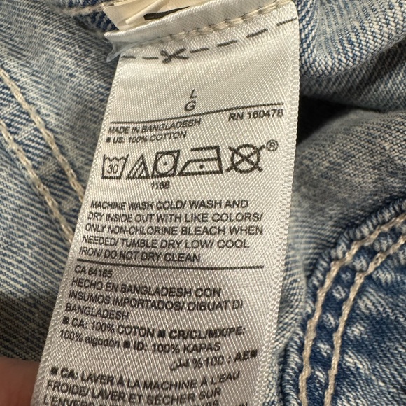 NWT Old Navy "US Flag" Jean Denim Jacket Medium Wash 100% Cotton Size Large - Picture 13 of 16